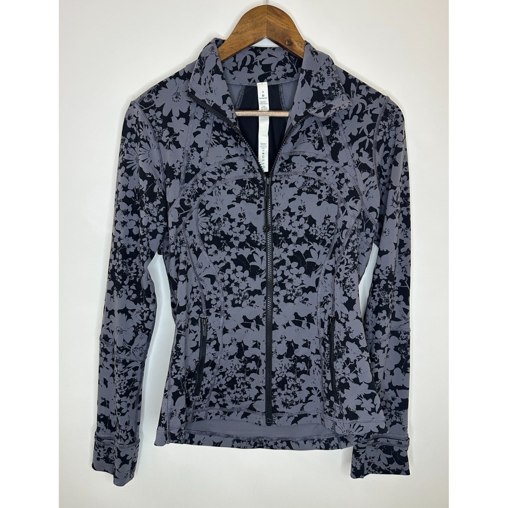 Lululemon Define Jacket Efflorescent Nebula Black Floral Full Zip Stretch Size 8 - Picture 2 of 12